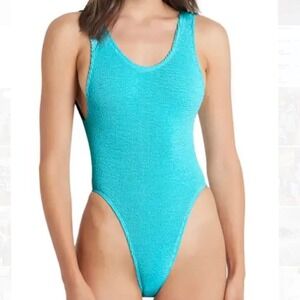 Bond-Eye Maxam Textured Teal One Piece One Size Low Back Swimsuit